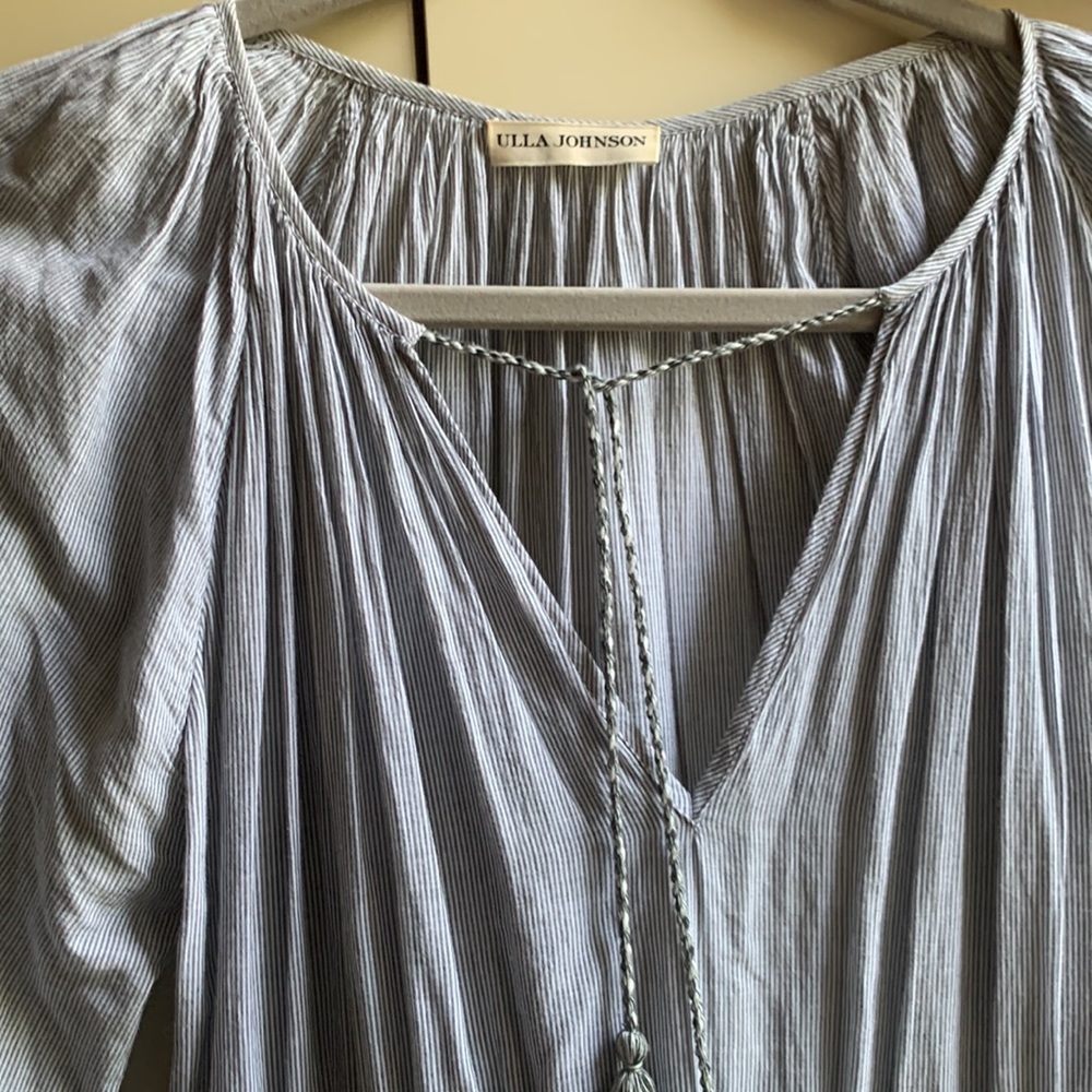 Ulla Johnson blue grey striped dress